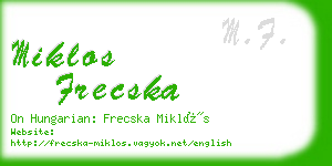 miklos frecska business card